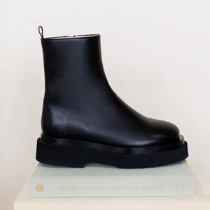 EMERSON FRY zip platform boot in black leather, *NEW IN BOX* chunky chelsea boot